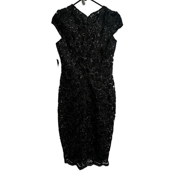 Marina size 4 cap sleep silver lace dress - Picture 4 of 9